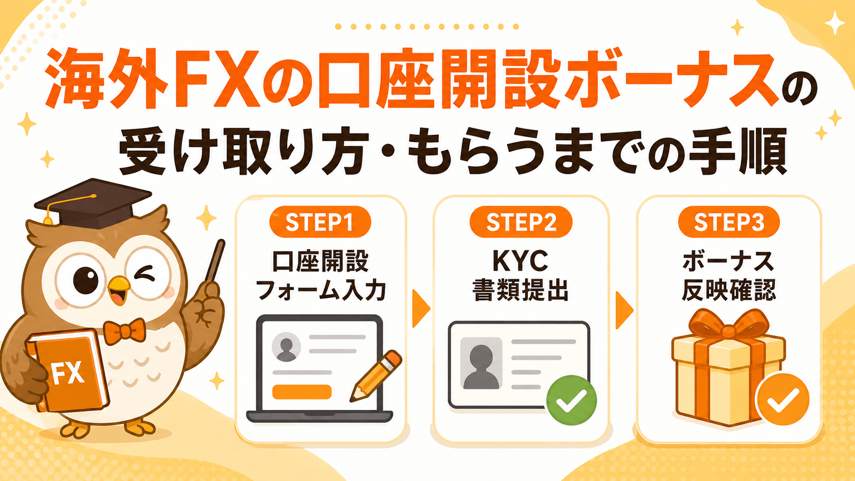 海外FXの口座開設ボーナスの受け取り方・もらうまでの手順
